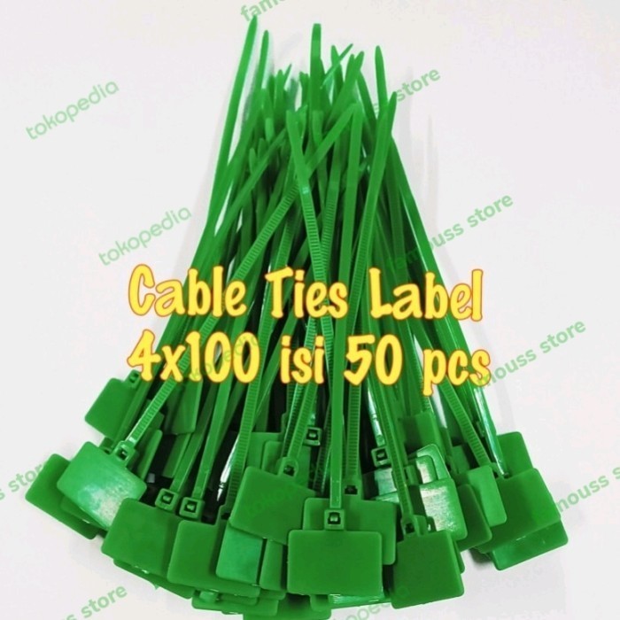 Cable Ties Label Bendera 4X100/ Kabel Ties Label Bendera- Hijau Best