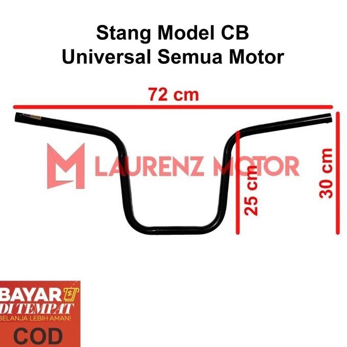 Stang Cb 150R Tinggi 30Cm Stir Variasi Modif Motor Hitam Chrome