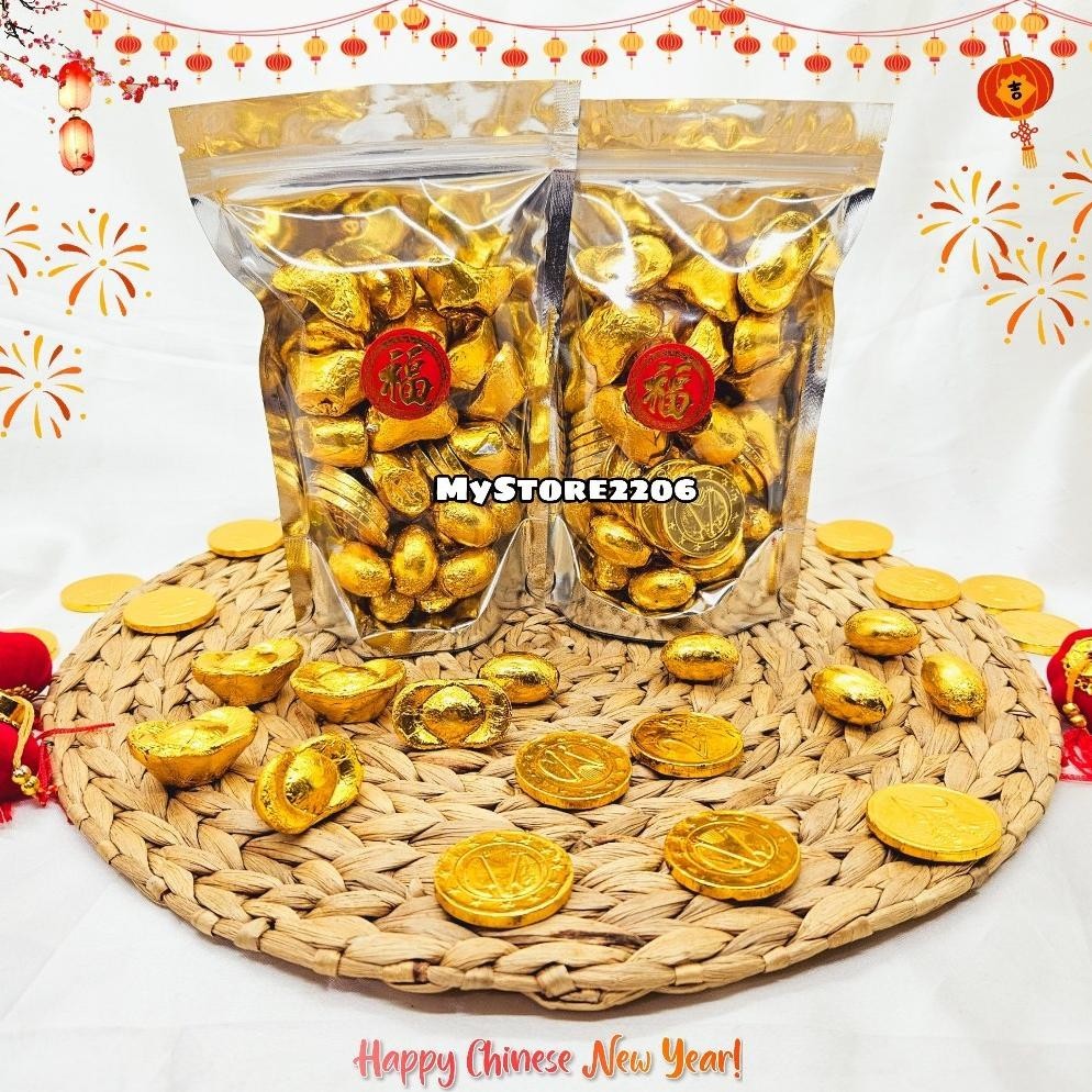 

TRY Mini Hampers / Bingkisan Cokelat Emas Premium (Telur Emas, Koin Emas, Yuanbao) Tahun Baru Imlek TERLARIS