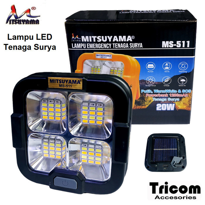 Lampu LED Emergency Tenaga Surya 20w Mitsuyama MS-511