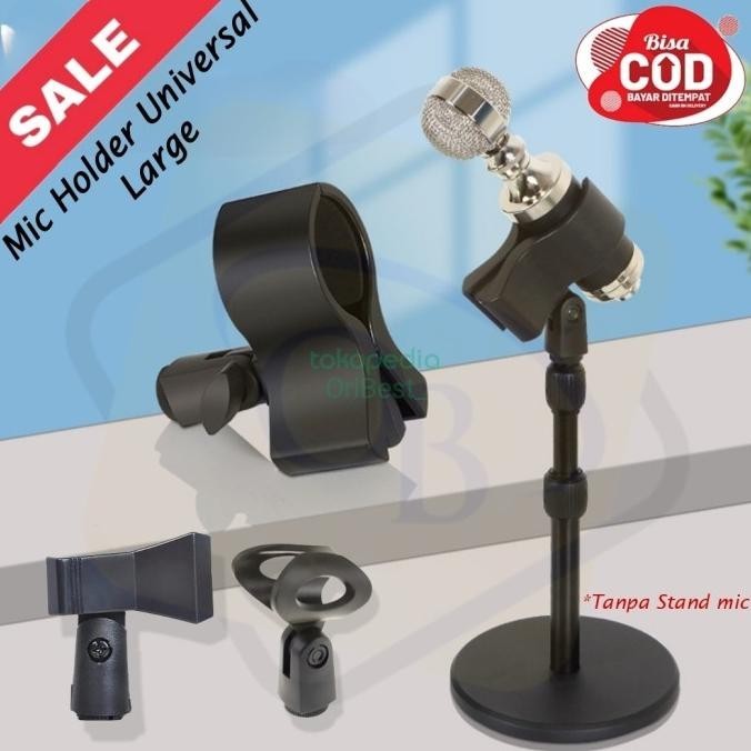 Mic Holder Besar Untuk Mic Wireless Mic Condenser Universal Jepit