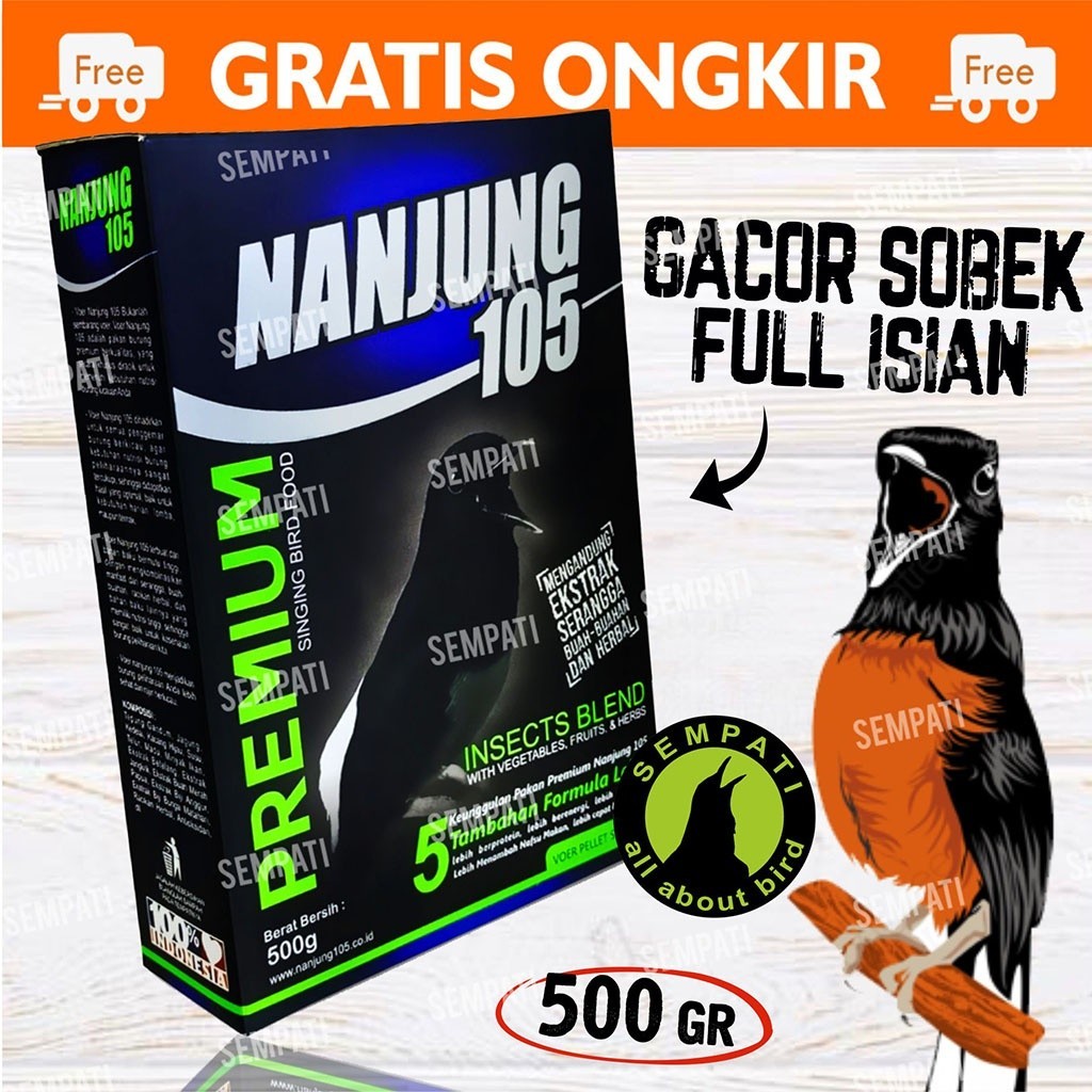 Nanjung 105 Voer Pelet Ebod Jaya Pakan Burung Juara Lomba Untuk Murai K Poksay Cendet Anis