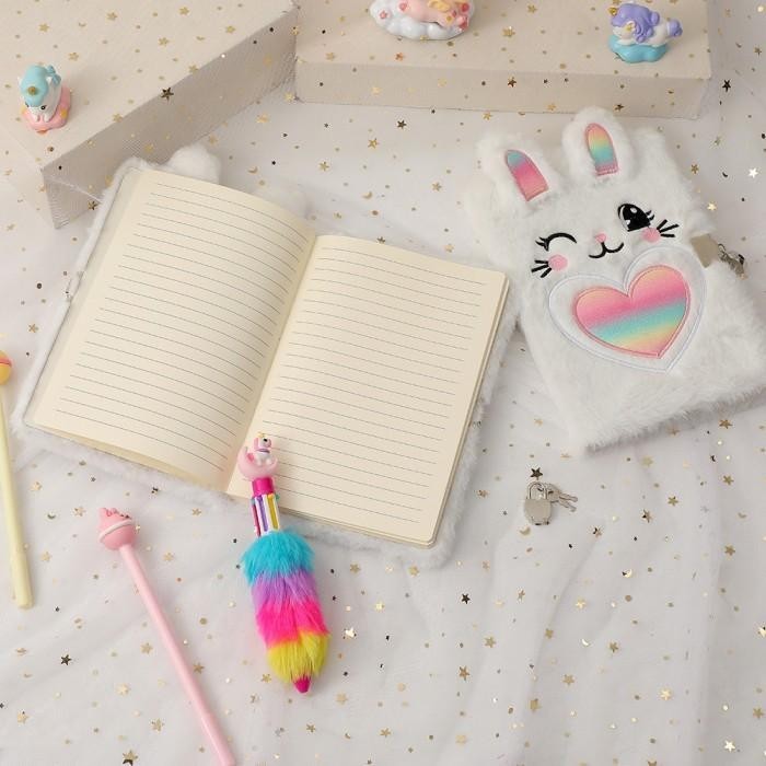 

Notebook Buku Bulu Bunny Lock Diary Karakter Lucu Buku Diary