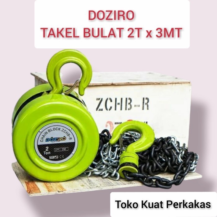 Terbaru Chain Hoist Doziro Takel Rantai Bulat Chain Block 2 Ton X 3 Meter Promo Terlaris