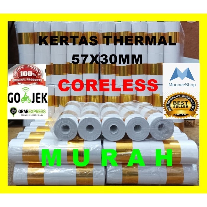 

Ready oke] Kertas Termal [GOLD] Thermal Paper Rol 57x30 58x30 Termal EDC