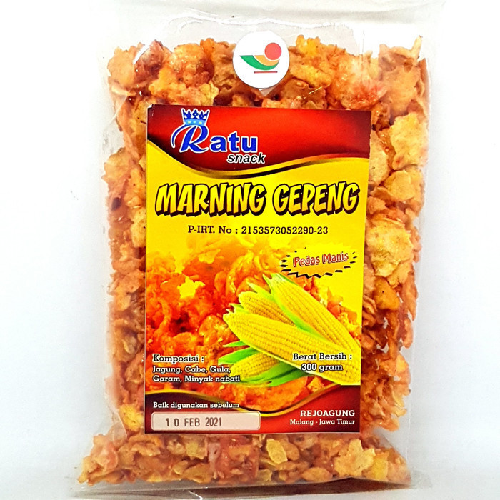 

] RATU SNACK MARNING GEPENG CABE MERAH 300gr KRIPIK JAGUNG MANIS PEDAS