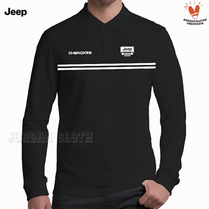 Polo shirt Tshirt Kaos Kerah Lengan Panjang Jeep Cherokee