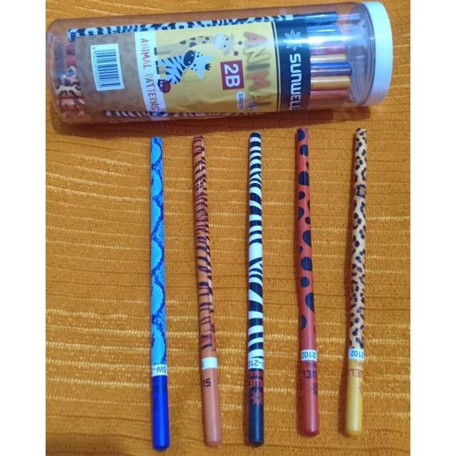 

1 Tabung/ 50 Pcs 50 Batang Sil Tulis 2B Kayu Sunwell Animal Sw-2102