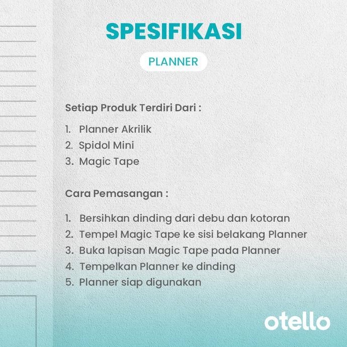 

Monthly Planner Akrilik | Wall Planner Dinding | Schedule Board Jadwal - 45 x 30 cm, Putih