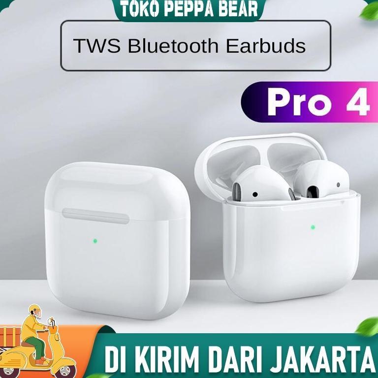 New Earphone Bluetooth Pro 4 Tws Aerphone Bluetooth Android Original Promo Pengguna Baru Earphone Bl