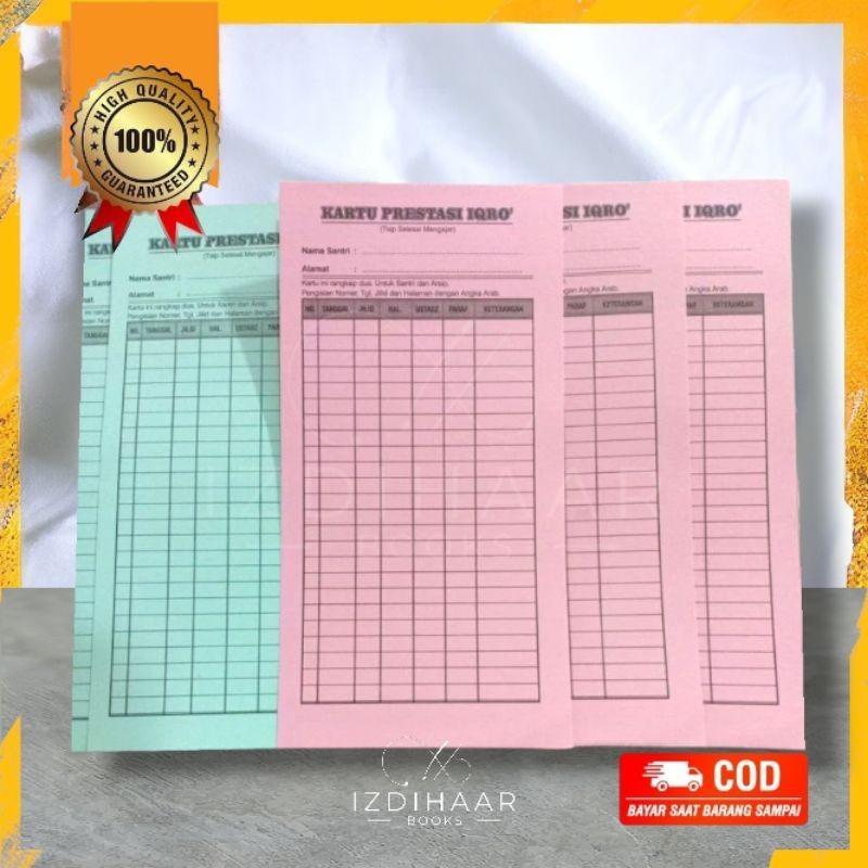 

Kartu Prestasi Iqro 1 pack isi 50 lembar