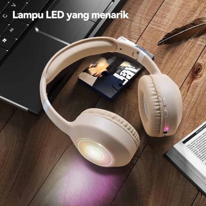 Ecle Y10 Headphone Bluetooth 5.3 Wireless Headset Breathing Lights Gratis Ongkir