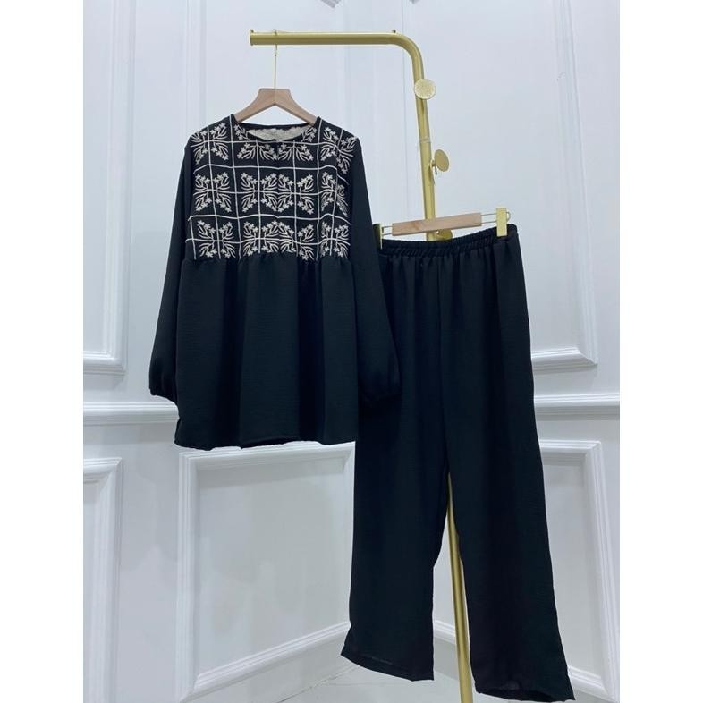 Terbatas ONE SET CRINKLE SETCEL BORDIR  MEWAH JUMBO BUSUI SLETING DEPAN GROSIR PGMTA MURAH LEBARAN C