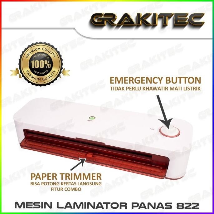 

BEBAS ONGKIR - Mesin Laminating A4 / F4 ( 230 mm ) 822 Fitur Combo Laminating + Paper