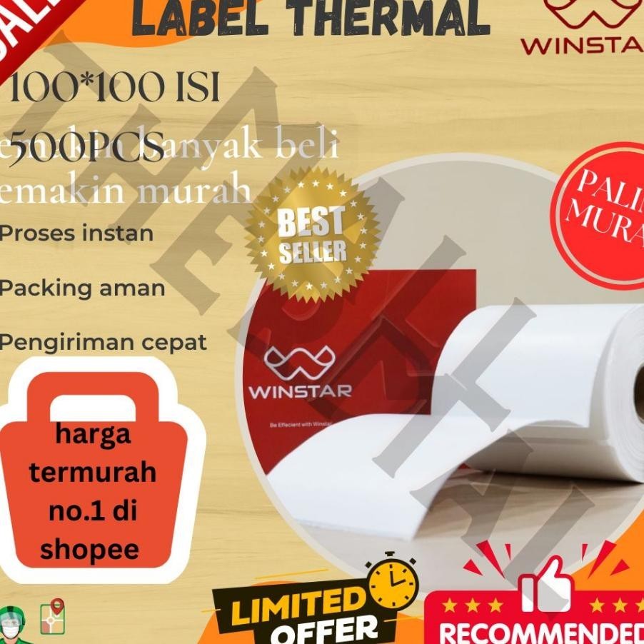 

Kertas Stier Thermal 100X100 Isi 500 Lembar / Label Thermal / Stier Label Thermal Resi 500 Lembar