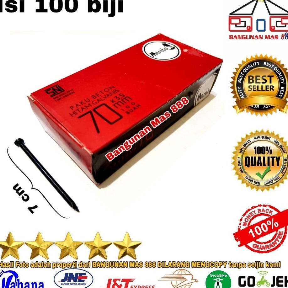 Paku Beton 70 Atau 7Cm Marabu Hitam - Paku Tembok - Paku Baja - Paku Hitam - Paku Klem Kabel - Paku