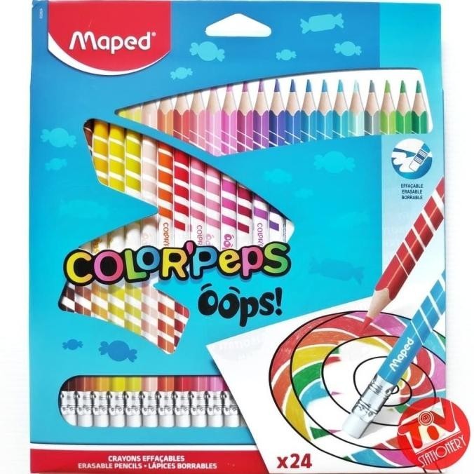 

New Pensil Warna MAPED Erasable 24 Color' Peps !!