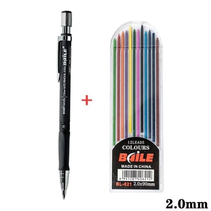 

Big Sale Pensil Mekanik Mechanical Pencil 2B 2mm Isi 12pcs Colorful Multi Color !
