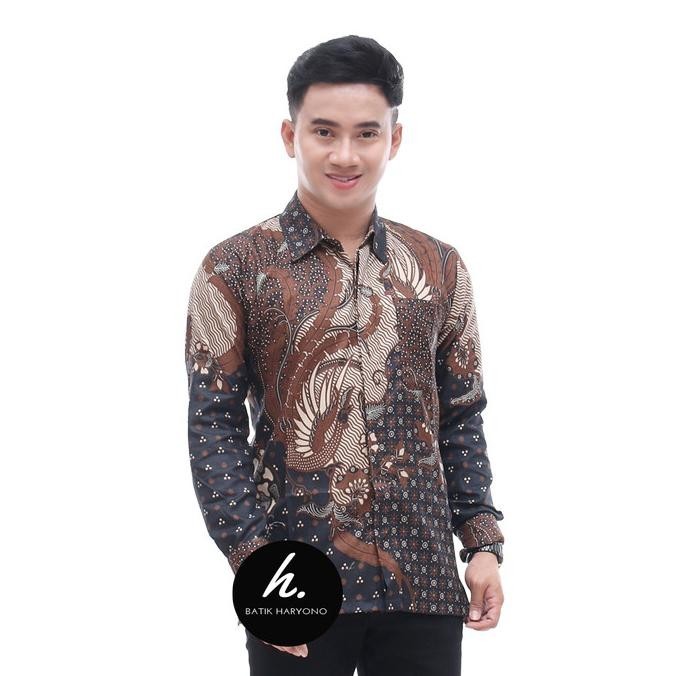 Model Baru Kemeja Batik Pria Lengan Panjang Modern Mewah Buat Kondangan