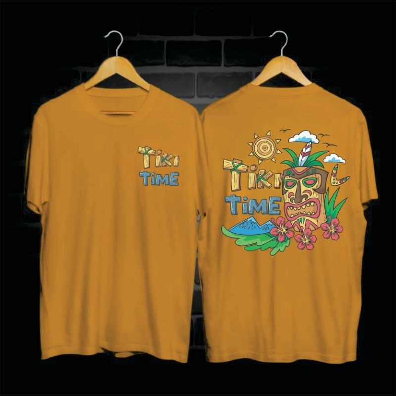 kaos t-shirt distro baju cowo pria laki-laki terbaru unisex gambar TIKI TIME