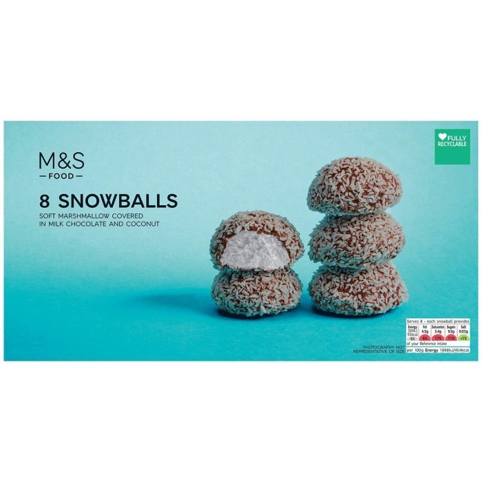 

MARKS & SPENCER 8 Snowballs Marshmallow Chocolate 164g