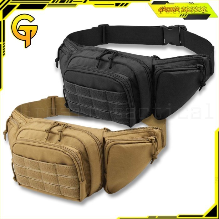 tas selempang pria tas selempang pria/tas pinggang pria/tas tactical/tas hp/tas 258 - Cokelat(F3M1) 
