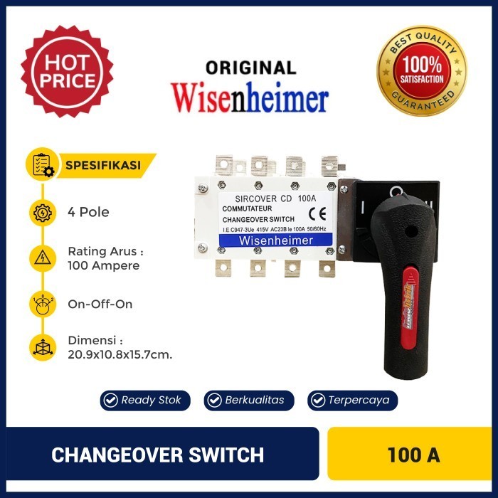 Terbaru Change Over Switch 4P 100A Cos Ohm Saklar Manual 100 Amper Wisenheimer Promo Terlaris