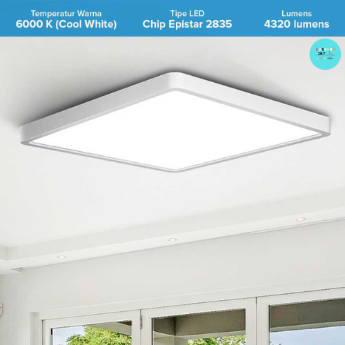 Terbaru Lampu Plafon Kotak / Lampu Led Ceiling 48W 40X40 Cm Light Cool White Promo Terlaris