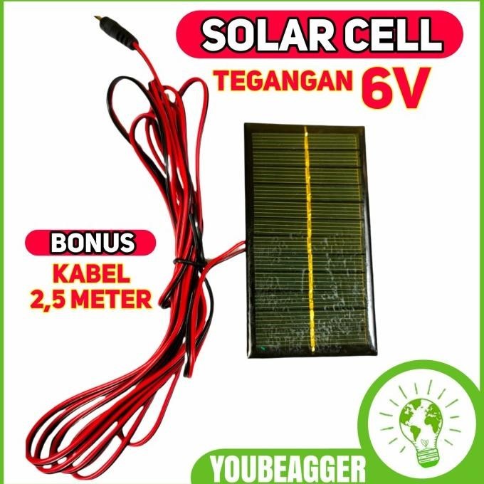 Solar Cell 6V + Kabel 2.5 Meter