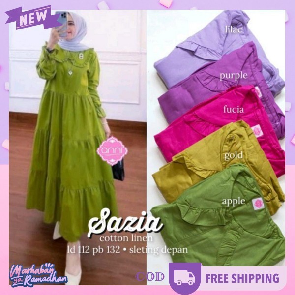 Gamis Hari Raya Mewah Kekinian Terbaru 2024 Ghamis Cewek Cantik Pakean Bres Maid Driss Muslimah Gamo