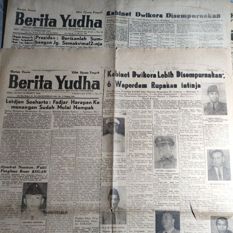 Koran Berita Kabinet Dwikora Surat Kabar BERITA YUDHA 1966