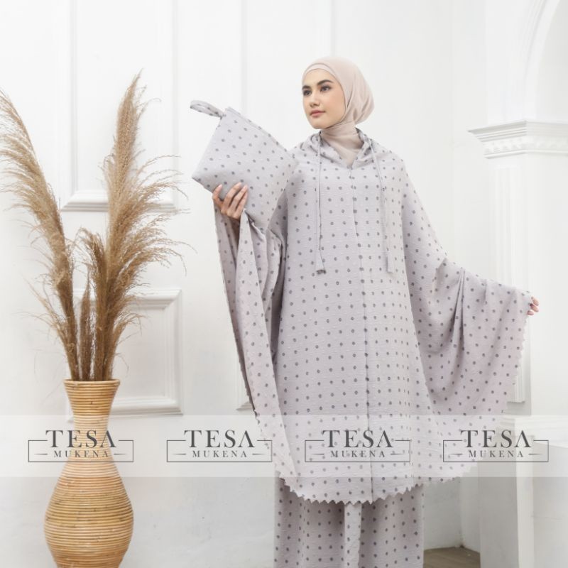 [SYAR'I MINERV] Mukena Dewasa Crinkle Dot TwoTone 2in1 Uragiri Airflow Premium Laser cut