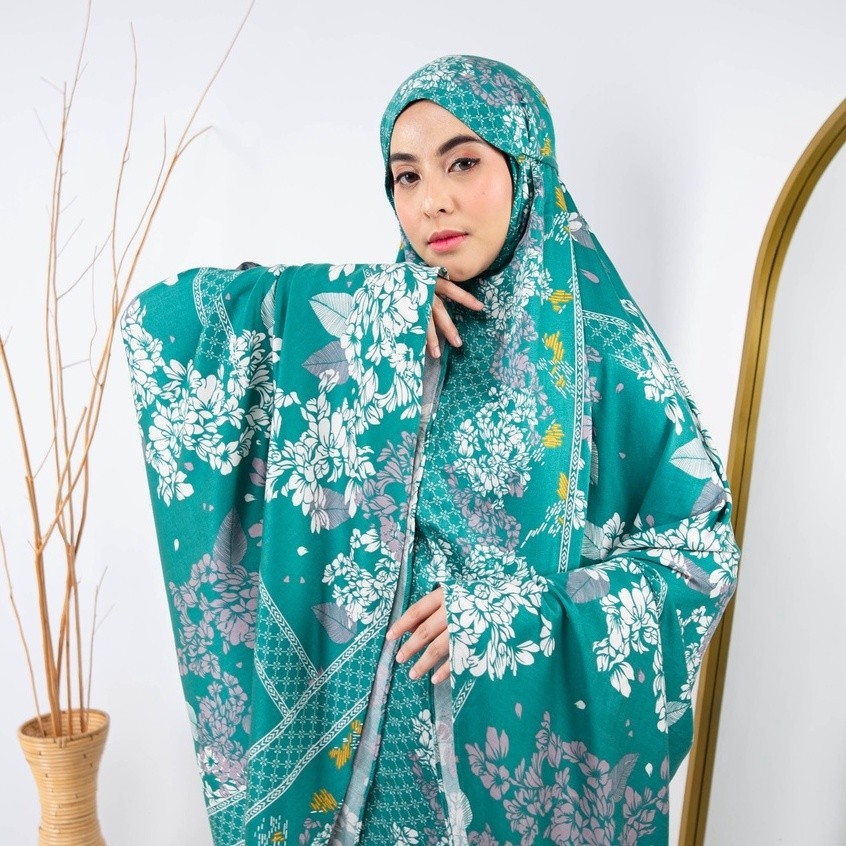[SYAR'I MINERV] MUKENA LAKEYA ALLOVER LAMIRA SAGE GREEN ALLSIZE