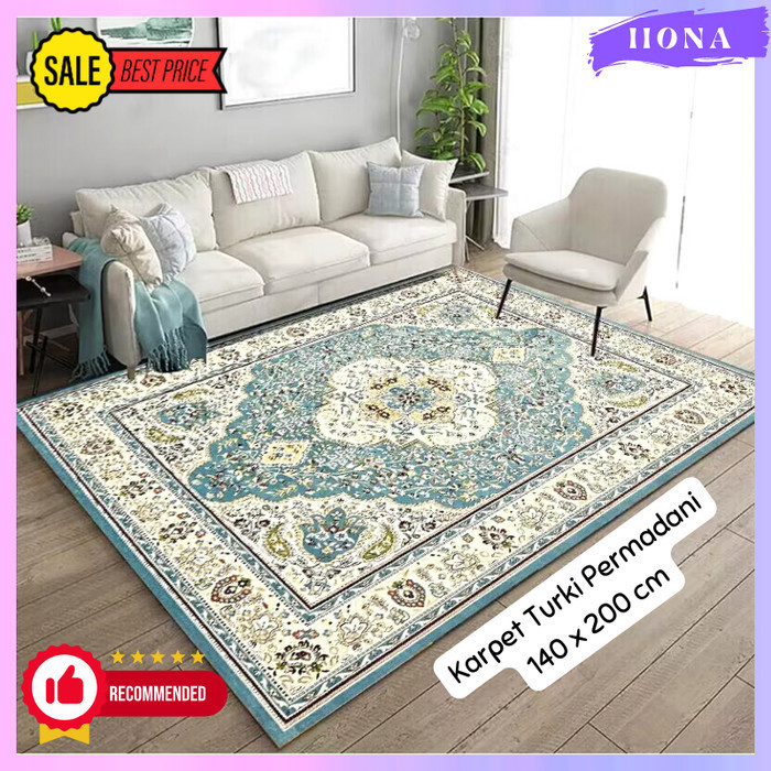 Konfli Karpet Permadani Turki Premium Ruang Tamu Besar Tebal Halus Anti Slip