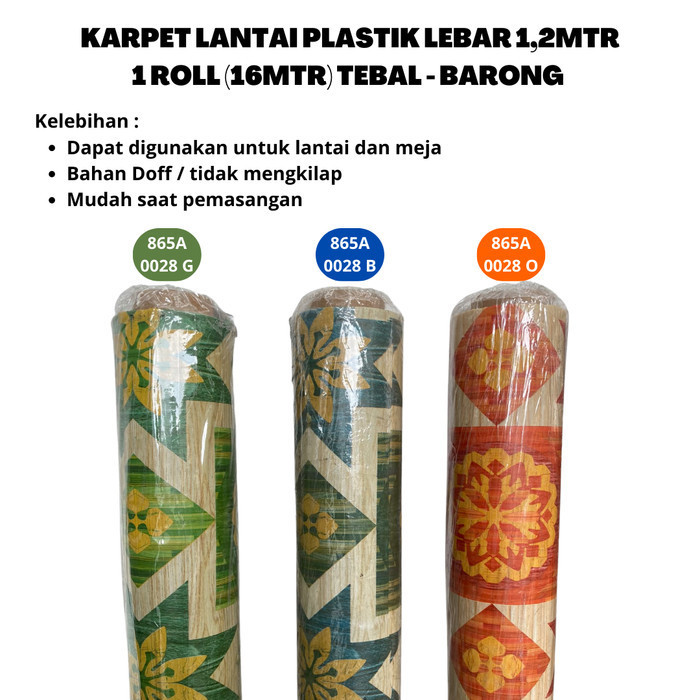 Konfli Karpet Plastik 1 Roll (16 Meter) Vinyl Untuk Meja Dan Lantai - Barong