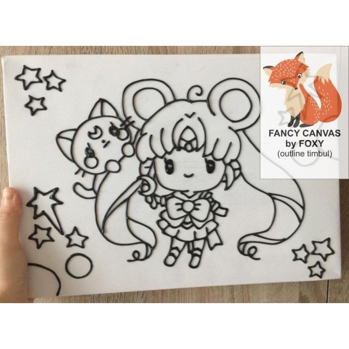 

Terjangkau Kanvas / Canvas Lukis Outline Timbul Anak Gambar - Sailor Moon