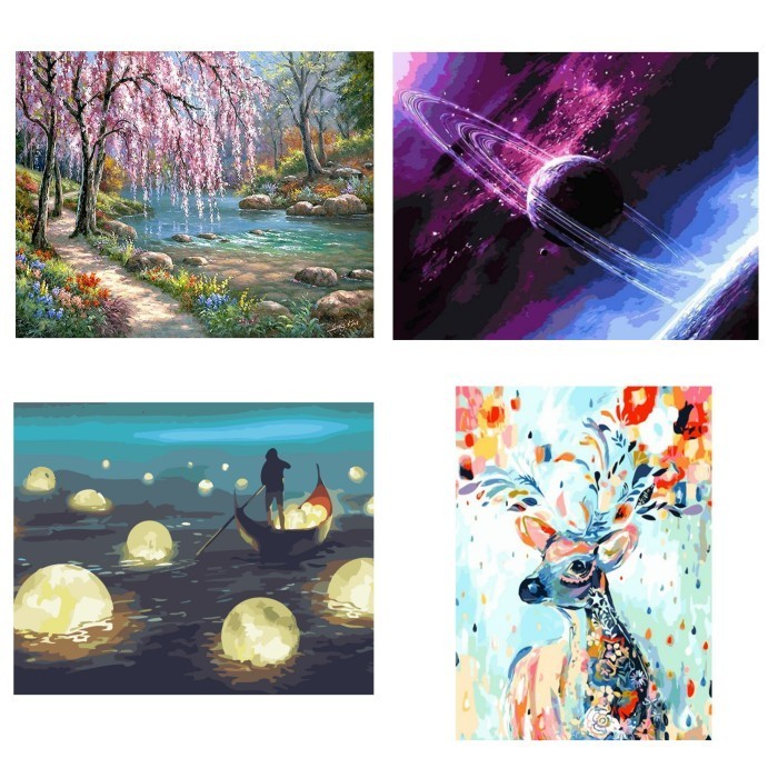 

Terjangkau Canvas paint by numbers, Menggambar kanvas 40x50cm, puzzle gambar