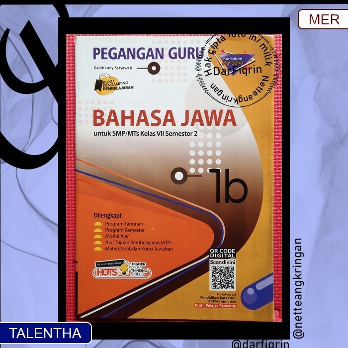 Pegangan Guru Bahasa Jawa Kelas 7 Semester 2-SMP/MTs KURMER Kurikulum Merdeka-Talentha-HOTS-Galuh