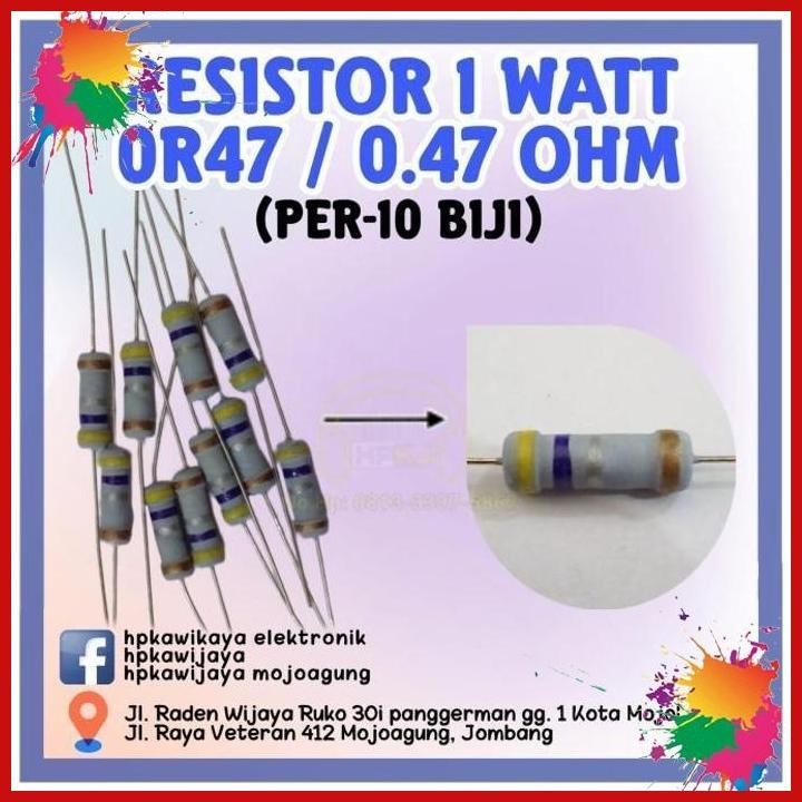 ( 10pcs ) resistor 1 watt 0.47 ohm 1watt 0.47ohm r 1 watt 0r47 ohm (kwj)