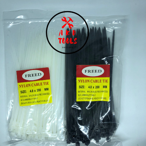 

Kabel Tis Ties / Cable Tie TEBAL 4.8 x 200mm(20cm) Putih / Hitam