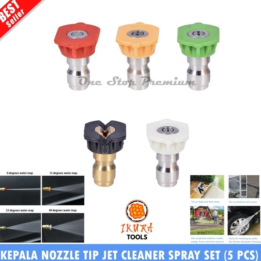 KEPALA UJUNG SEMPROTAN AIR WASHER SPRAYER MESIN PRESSURE GUN JET CLEANER NOZZLE TIP SPRAYER SET QUI 