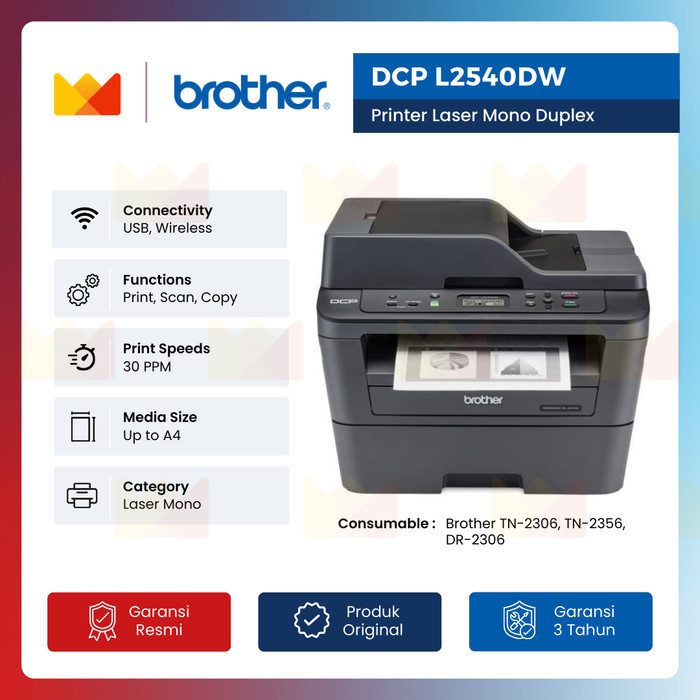 TERMURAH - BROTHER Printer Laser Monochrome DCP L2540DW L 2540DW Mono L 2540 DW