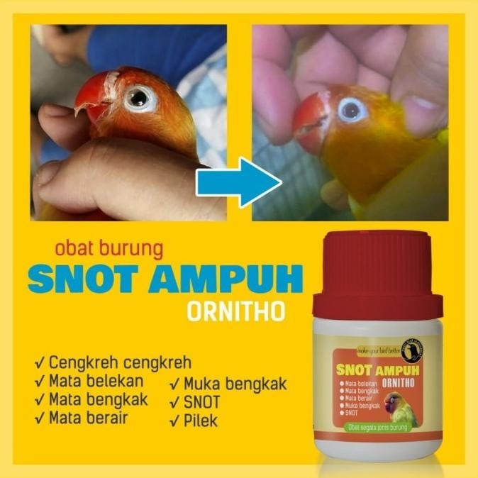 kud ORNITHO NUTRIBIRD OBAT SNOT AMPUH UNTUK BURUNG LOVEBIRD MURAI KENARI