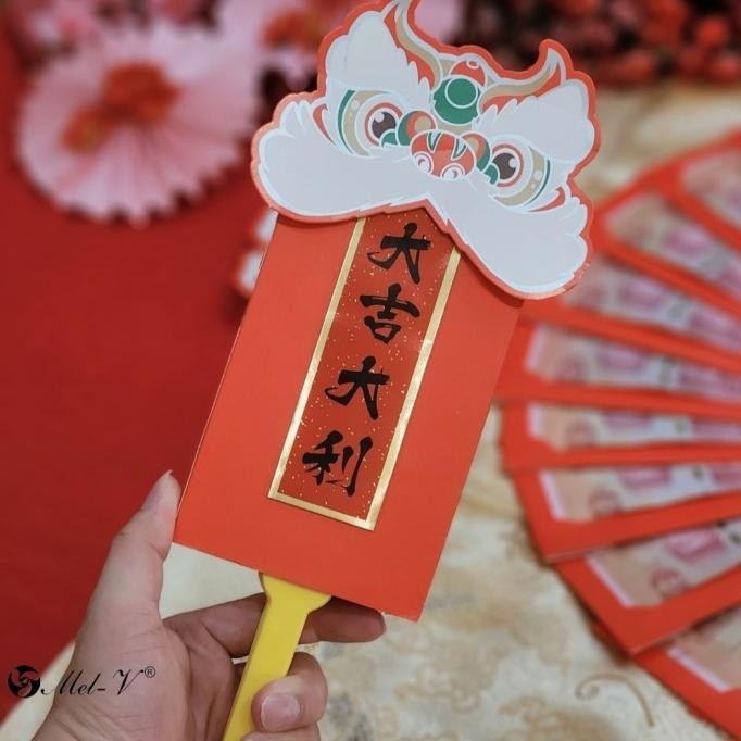 

New Angpau Kipas 10 Slot Angpao Imlek Bentuk Kipas Lipat Amplop Merah Stok Terbatas