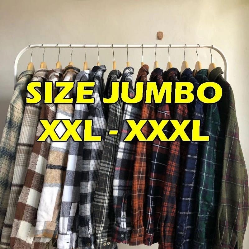 KEMEJA FLANEL PRIA N WANITA BIG SIZE XXL XXL