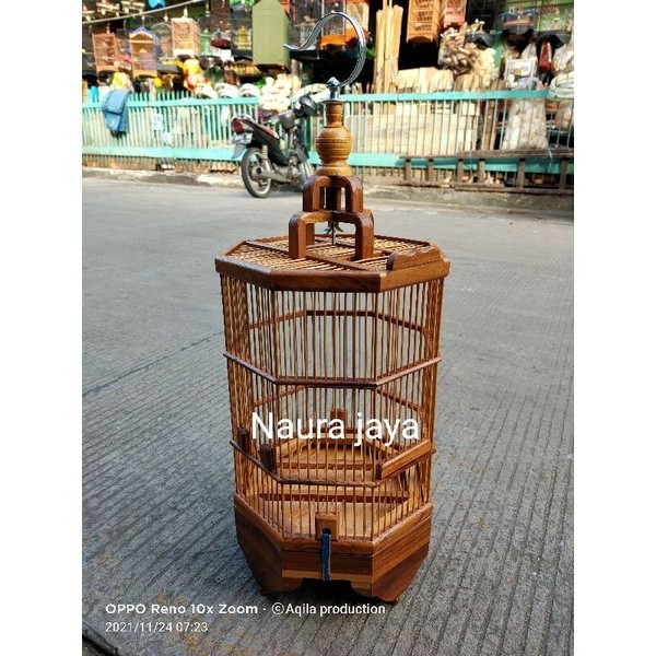 PROMO KANDANG Kandang Sangkar Pleci Kolibri Kayu Segi Delapan Pernis