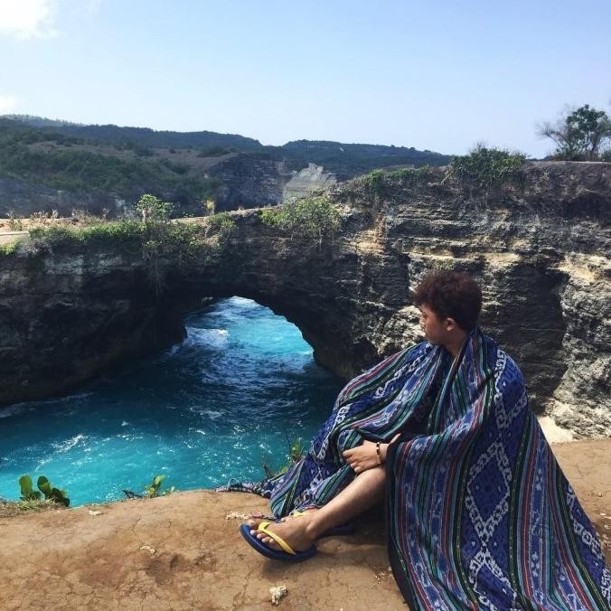 Trendy kain tenun ikat blanket etnik lombok original handmade TB089