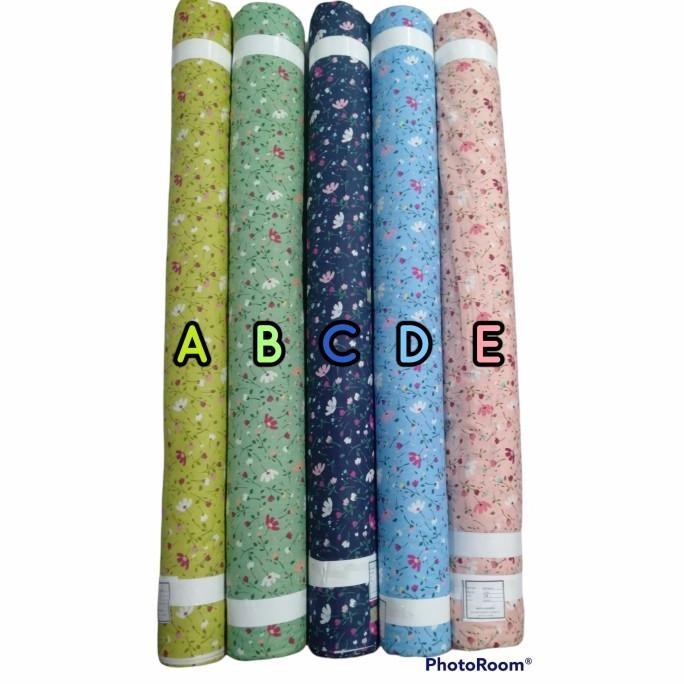 Update - bahan kain katun halus reactive motif bunga sakura kecil 
