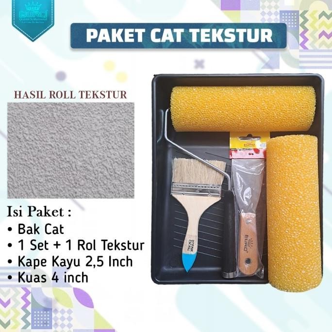 Roll Cat Tekstur Motif Kamprot 9 In Texture Roller - Paket Cat Kamprol