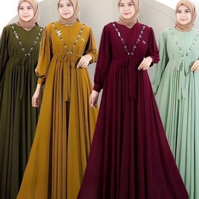 Tasya Dress Kondangan Perempuan Dewasa Mewah Baju Gas Wanita Terbaru 2024 Busui Friendly Aplikasi Mu